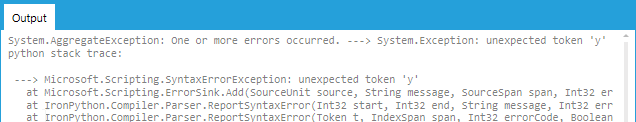 Old python error message