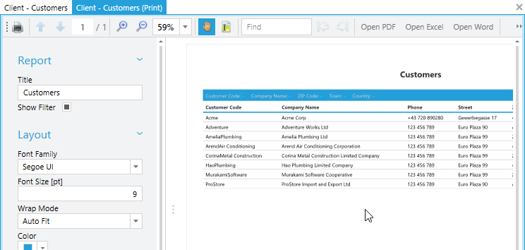 Report Configuration