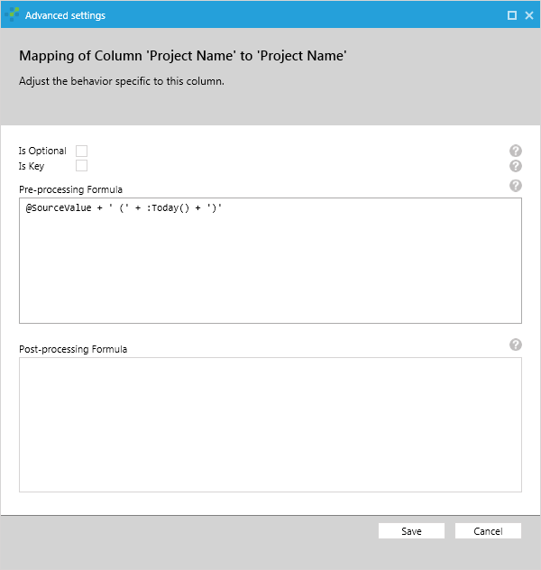 Pre-processing Formula