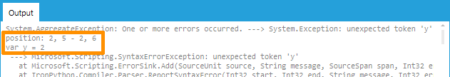 Old python error message